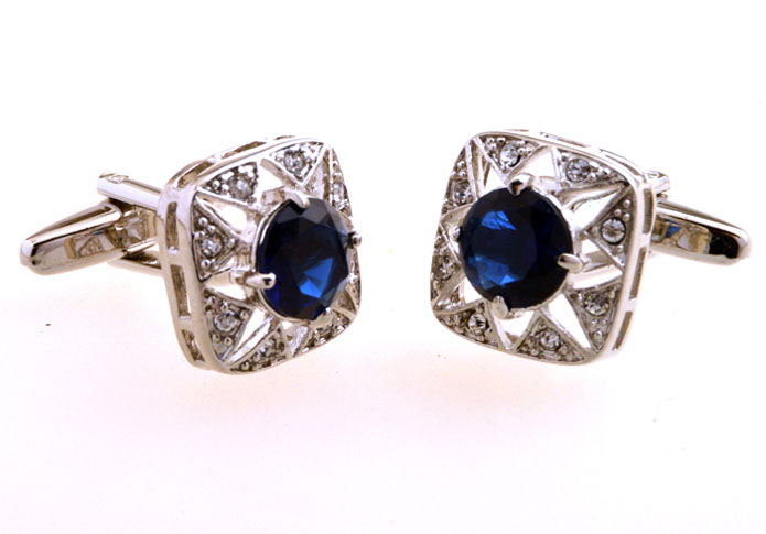 Blue White Cufflinks Crystal Cufflinks Wholesale & Customized CL655094