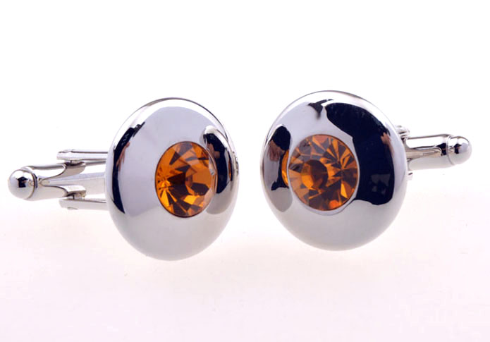 Orange Cheerful Cufflinks Crystal Cufflinks Wholesale & Customized CL655538
