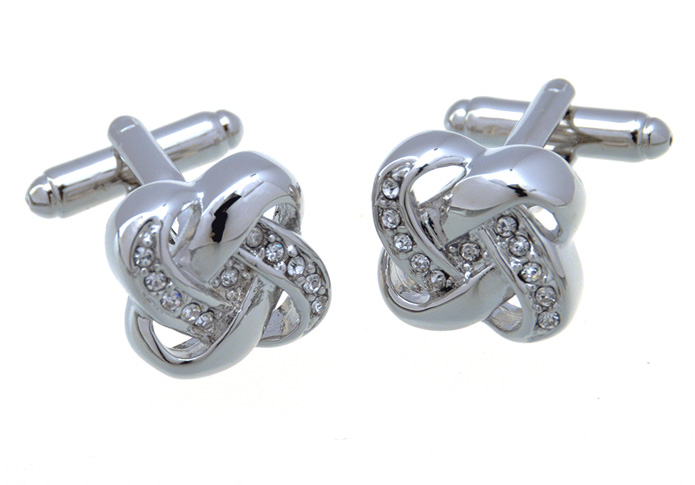  White Purity Cufflinks Crystal Cufflinks Knot Wholesale & Customized  CL657389