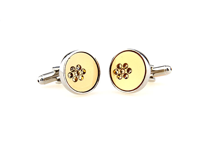  Yellow Lively Cufflinks Crystal Cufflinks Wholesale & Customized  CL664489