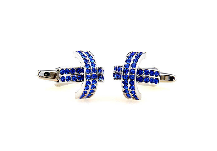 Criss-cross Cufflinks  Blue Elegant Cufflinks Crystal Cufflinks Funny Wholesale & Customized  CL664557