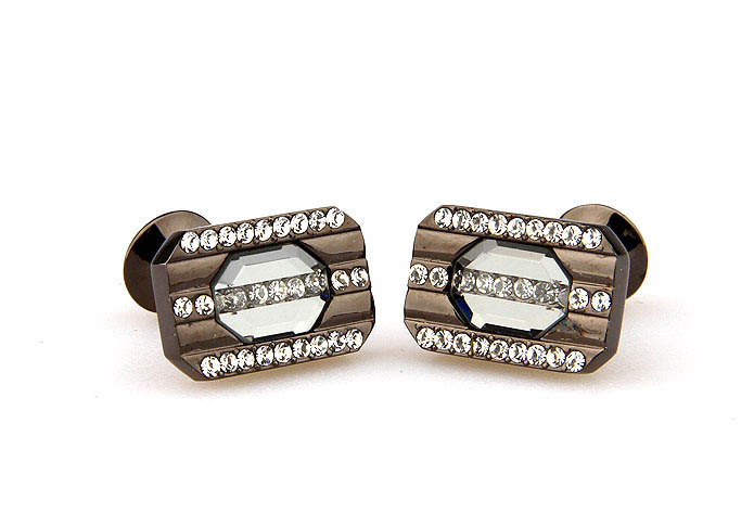  Gray Steady Cufflinks Crystal Cufflinks Wholesale & Customized  CL665280