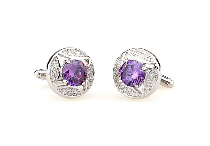  Purple Romantic Cufflinks Crystal Cufflinks Wholesale & Customized  CL665503