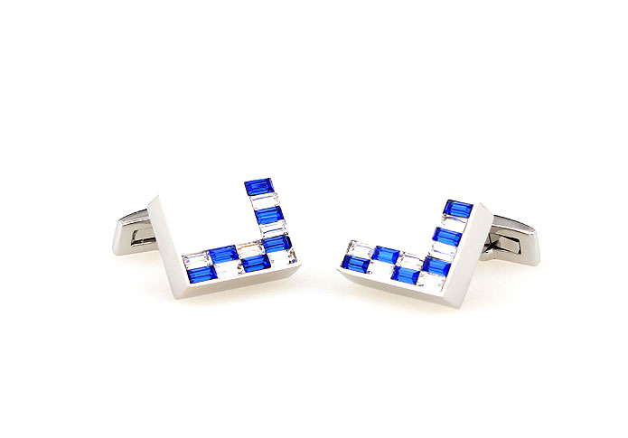  Blue White Cufflinks Crystal Cufflinks Wholesale & Customized  CL665574