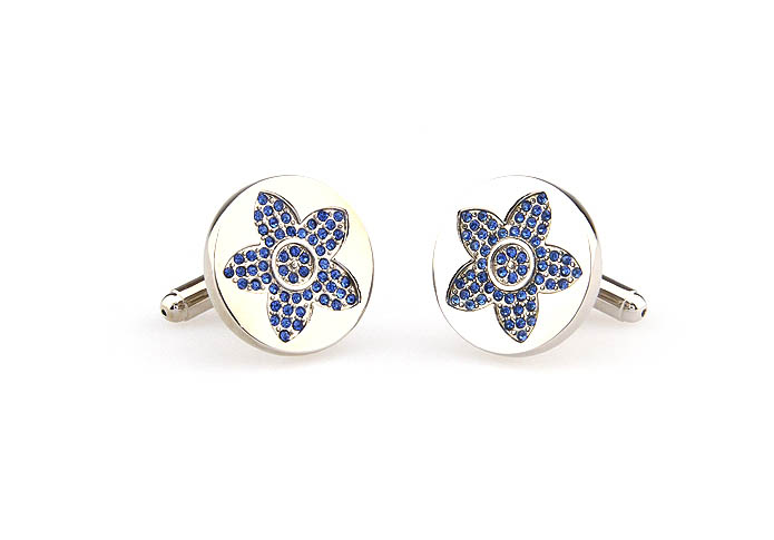 Flowers Cufflinks  Blue Elegant Cufflinks Crystal Cufflinks Funny Wholesale & Customized  CL666140