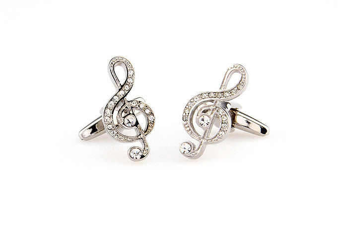 Musical notes Cufflinks  White Purity Cufflinks Crystal Cufflinks Music Wholesale & Customized  CL666382