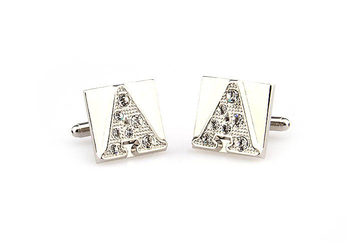 26 Letters A Cufflinks  White Purity Cufflinks Crystal Cufflinks Symbol Wholesale & Customized  CL666561