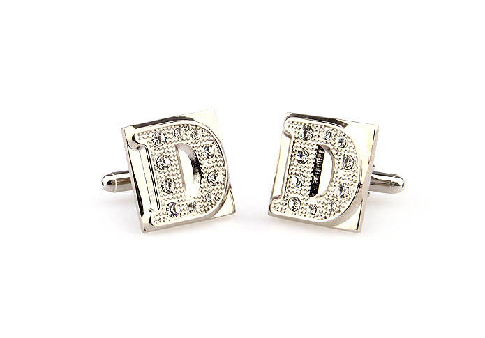 26 Letters D Cufflinks  White Purity Cufflinks Crystal Cufflinks Symbol Wholesale & Customized  CL666564