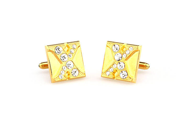 26 Letters X Cufflinks  Gold Luxury Cufflinks Crystal Cufflinks Symbol Wholesale & Customized  CL666610