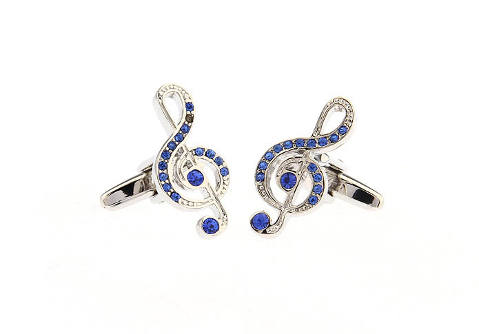 Musical notes Cufflinks  Blue Elegant Cufflinks Crystal Cufflinks Music Wholesale & Customized  CL666718