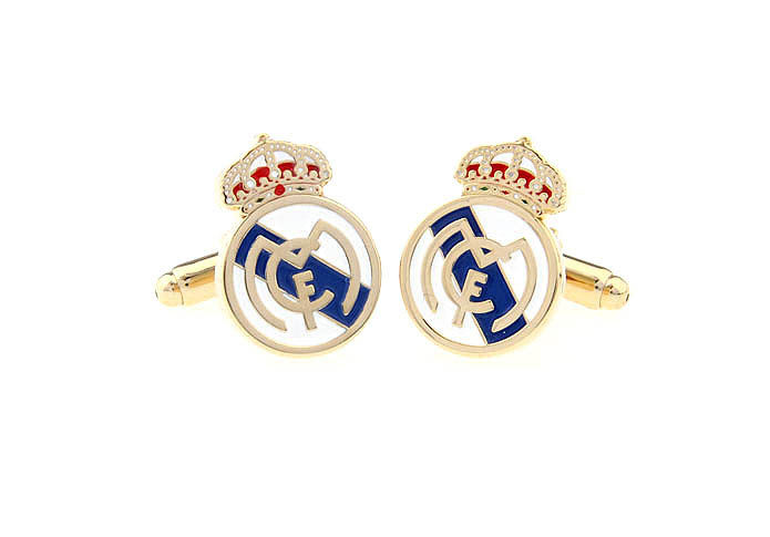 Real Madrid football club Cufflinks  Gold Luxury Cufflinks Paint Cufflinks Flags Wholesale & Customized  CL671348
