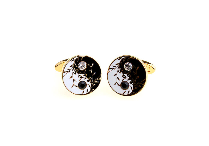 Tai Chi Chinese wind Cufflinks  Gold Luxury Cufflinks Crystal Cufflinks Religious and Zen Wholesale & Customized  CL680963
