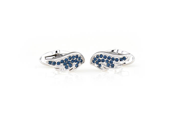 Angel wings Cufflinks  Blue Elegant Cufflinks Crystal Cufflinks Funny Wholesale & Customized  CL681057