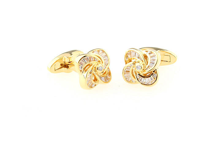  Gold Luxury Cufflinks Crystal Cufflinks Knot Wholesale & Customized  CL690768