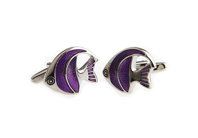 Purple Fish Cufflinks  Purple Romantic Cufflinks Enamel Cufflinks Animal Wholesale & Customized  CL630727