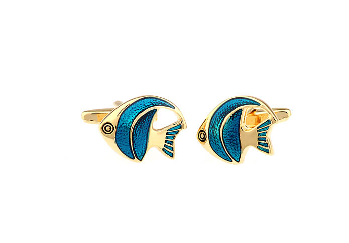 Ornamental fish Cufflinks  Blue Elegant Cufflinks Enamel Cufflinks Animal Wholesale & Customized  CL630748
