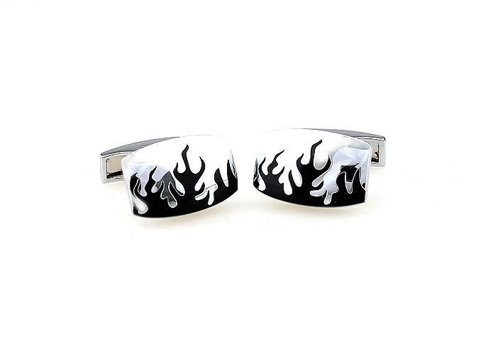 Raging fire Cufflinks  Black Classic Cufflinks Enamel Cufflinks Wholesale & Customized  CL640883
