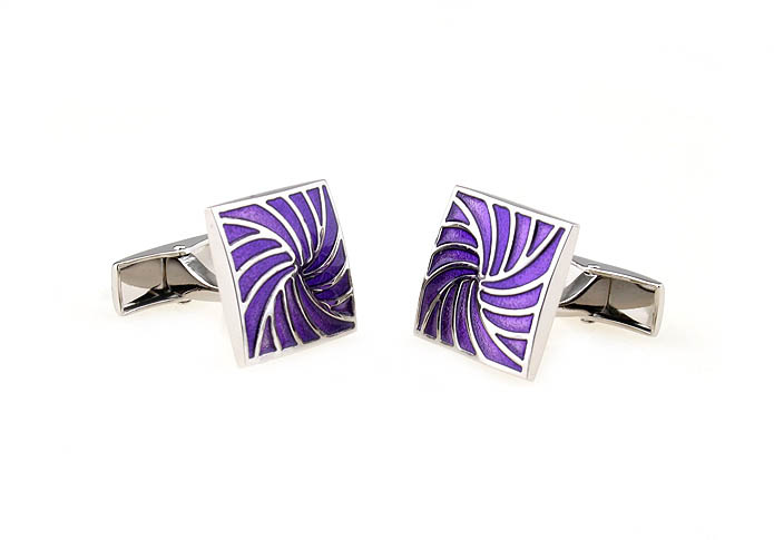Hyun flowers Cufflinks  Purple Romantic Cufflinks Enamel Cufflinks Wholesale & Customized  CL640901