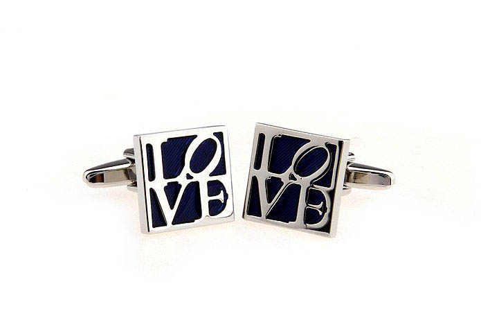 Love Cufflinks  Blue Elegant Cufflinks Enamel Cufflinks Symbol Wholesale & Customized  CL651272