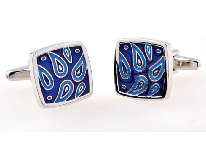 Greek pattern Cufflinks  Blue Elegant Cufflinks Enamel Cufflinks Funny Wholesale & Customized  CL654619