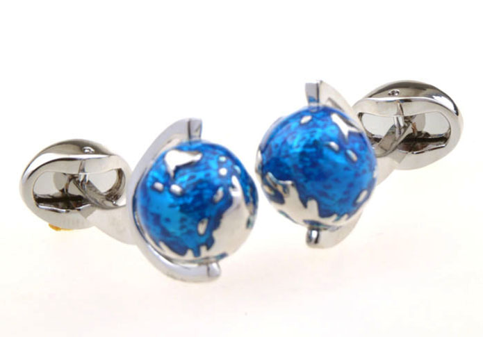 Globe Cufflinks  Blue Elegant Cufflinks Enamel Cufflinks Tools Wholesale & Customized  CL656029