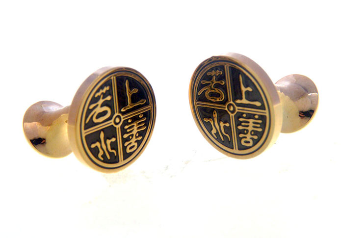 Shang Shan Ruo Shui Cufflinks  Black Classic Cufflinks Enamel Cufflinks Symbol Wholesale & Customized  CL656636