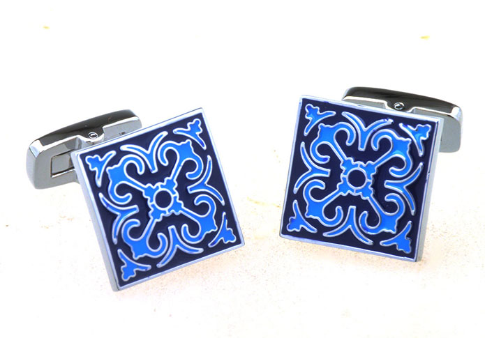 Greek Pattern Cufflinks  Blue Elegant Cufflinks Enamel Cufflinks Funny Wholesale & Customized  CL656878