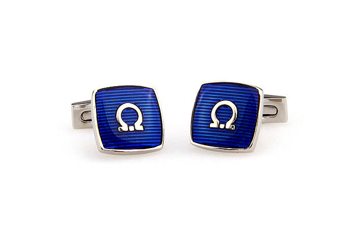 Omega 's sound Cufflinks  Blue Elegant Cufflinks Enamel Cufflinks Wholesale & Customized  CL662185
