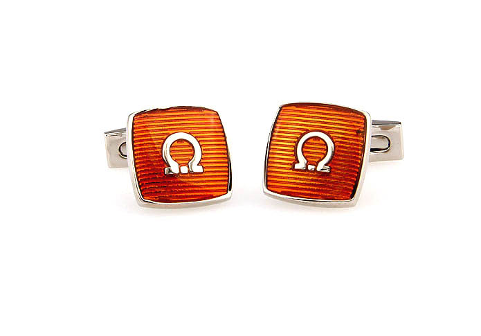 Omega 's sound Cufflinks  Orange Cheerful Cufflinks Enamel Cufflinks Wholesale & Customized  CL662187