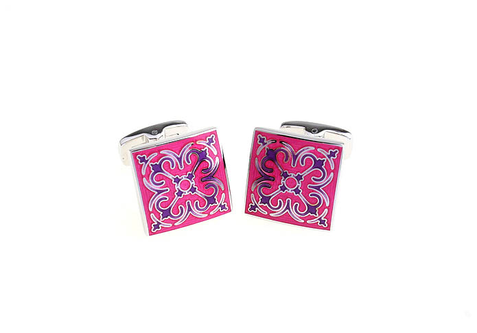 Greece pattern Cufflinks  Pink Charm Cufflinks Enamel Cufflinks Wholesale & Customized  CL680781