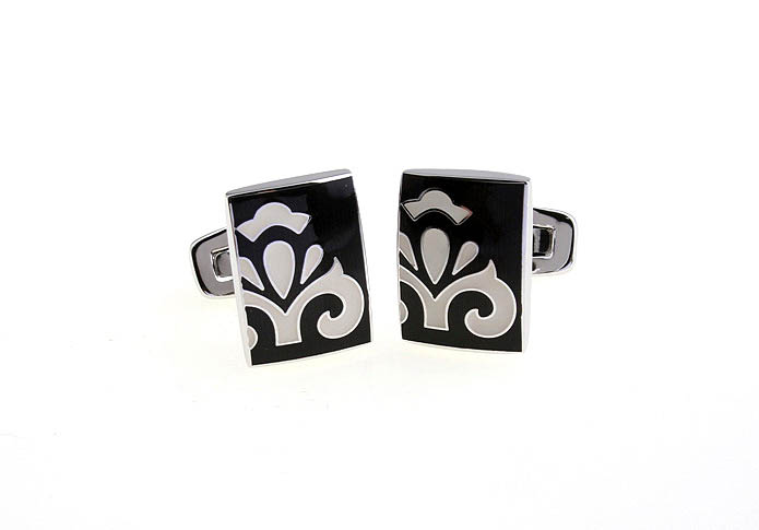 Greece pattern Cufflinks  Black White Cufflinks Enamel Cufflinks Wholesale & Customized  CL680790