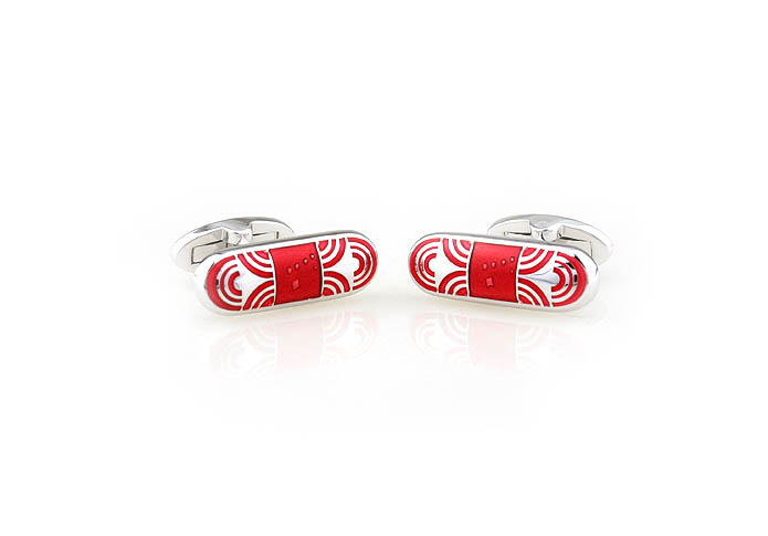  Red Festive Cufflinks Enamel Cufflinks Wholesale & Customized  CL680864