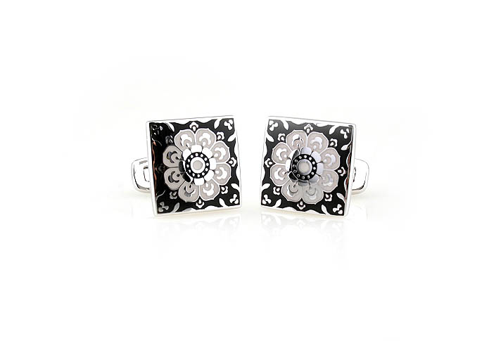 Greece pattern Cufflinks  Black White Cufflinks Enamel Cufflinks Wholesale & Customized  CL680886