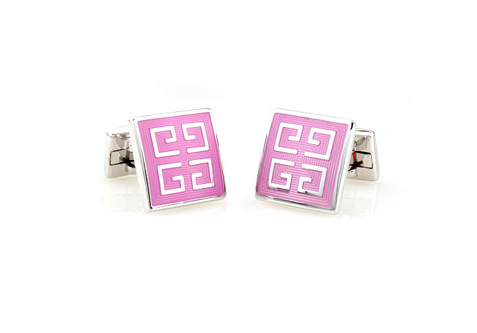 Rome texture Cufflinks  Pink Charm Cufflinks Enamel Cufflinks Wholesale & Customized  CL680888