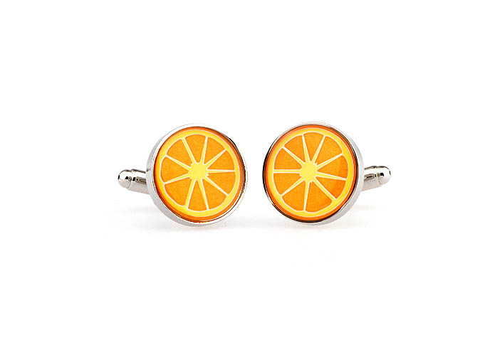 Lemon slices Cufflinks  Orange Cheerful Cufflinks Printed Cufflinks Food and Drink Wholesale & Customized  CL630749