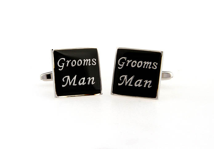 GROOMS MAN Cufflinks  Black Classic Cufflinks Printed Cufflinks Wedding Wholesale & Customized  CL651312