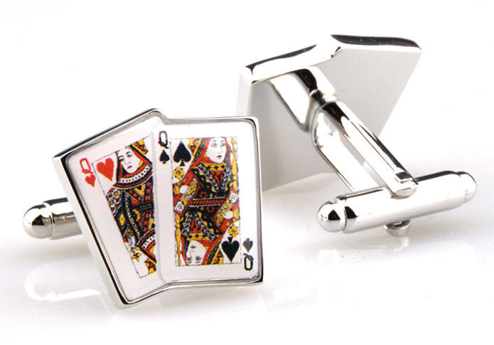 Poker Q Cufflinks Multi Color Fashion Cufflinks Printed Cufflinks Gambling Wholesale & Customized CL654810