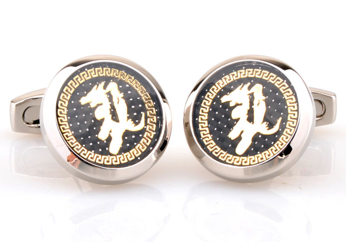 Twelve zodiac Dragon Cufflinks Gold Luxury Cufflinks Printed Cufflinks Constellation Wholesale & Customized CL654824