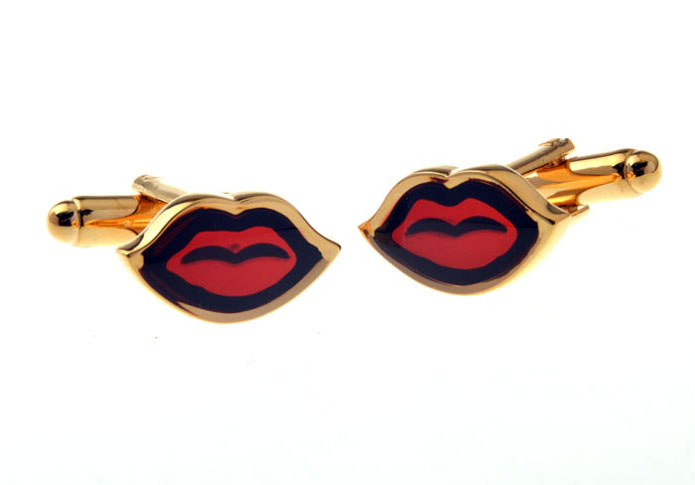 Mouth Kiss Cufflinks  Gold Luxury Cufflinks Printed Cufflinks Funny Wholesale & Customized  CL655628