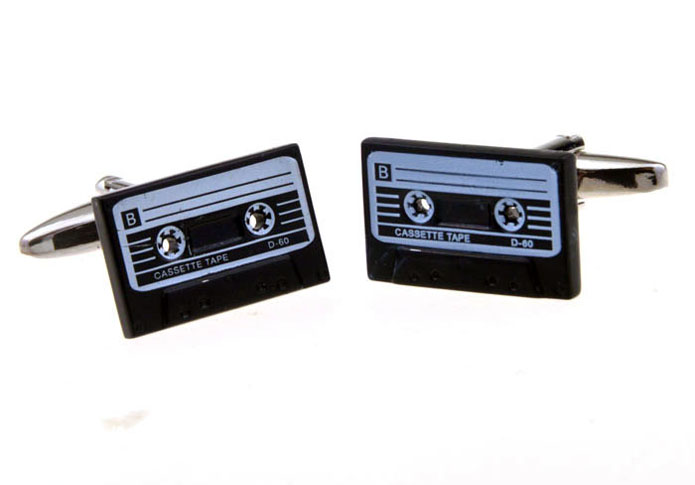 Magnetic Tape Cufflinks  Black White Cufflinks Printed Cufflinks Music Wholesale & Customized  CL656033