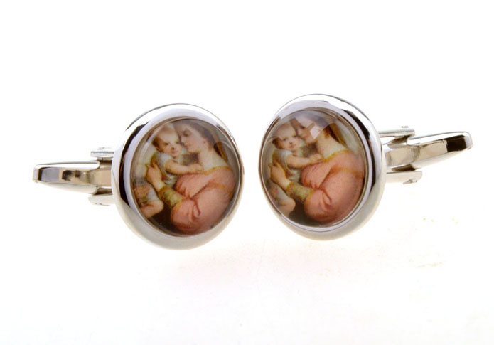 Virgin Mary Cufflinks  Multi Color Fashion Cufflinks Printed Cufflinks Religious and Zen Wholesale & Customized  CL656388