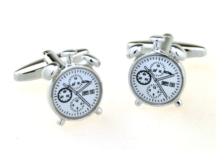 Alarm Clock Cufflinks  Black White Cufflinks Printed Cufflinks Tools Wholesale & Customized  CL656890