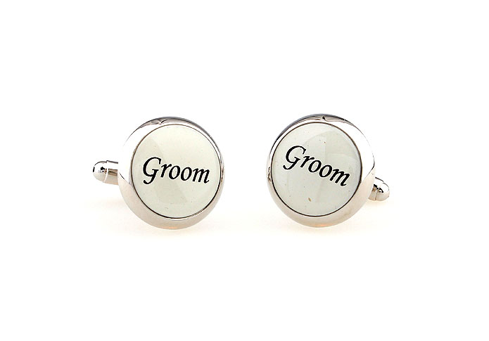 Groom GROOM Cufflinks  Black White Cufflinks Printed Cufflinks Wedding Wholesale & Customized  CL662296