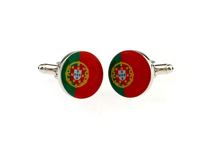 Flag of the Republic of Portugal Cufflinks  Multi Color Fashion Cufflinks Printed Cufflinks Flag Wholesale & Customized  CL670923