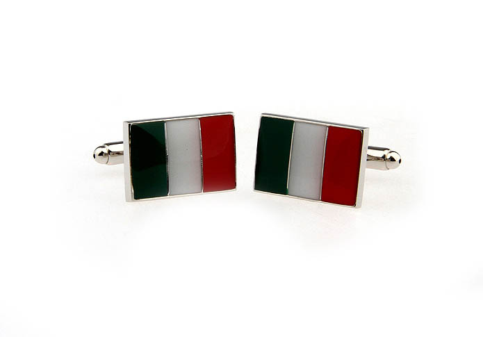 Italian flag Cufflinks  Multi Color Fashion Cufflinks Gem Cufflinks Flag Wholesale & Customized  CL650927