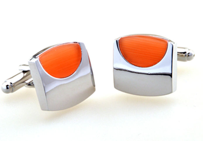 Orange Cheerful Cufflinks Gem Cufflinks Wholesale & Customized CL655294