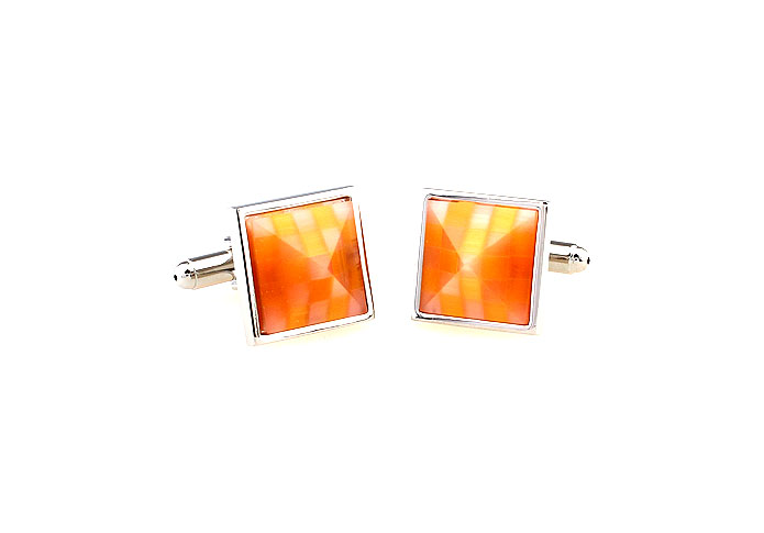  Orange Cheerful Cufflinks Gem Cufflinks Wholesale & Customized  CL660115