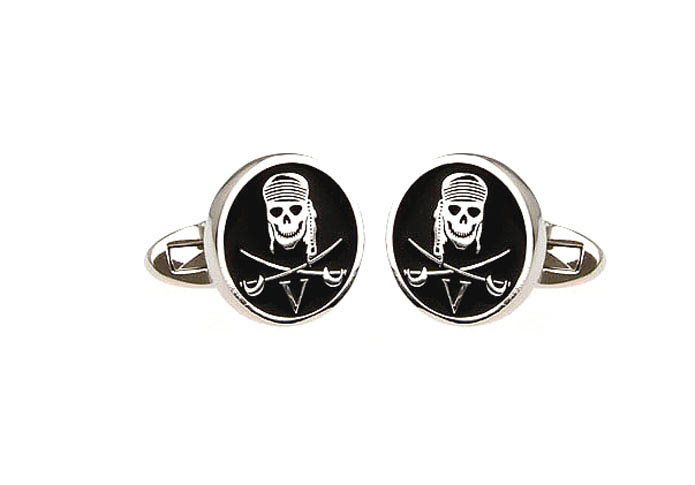 Pirates of the Caribbean skull Logo Cufflinks  Black Classic Cufflinks Paint Cufflinks Skull Wholesale & Customized  CL640928