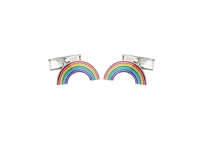Rainbow Bridge Cufflinks  Multi Color Fashion Cufflinks Paint Cufflinks Funny Wholesale & Customized  CL640932