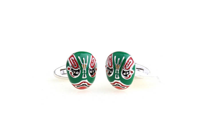 Peking Opera Mask Cufflinks  Multi Color Fashion Cufflinks Paint Cufflinks Music Wholesale & Customized  CL640956